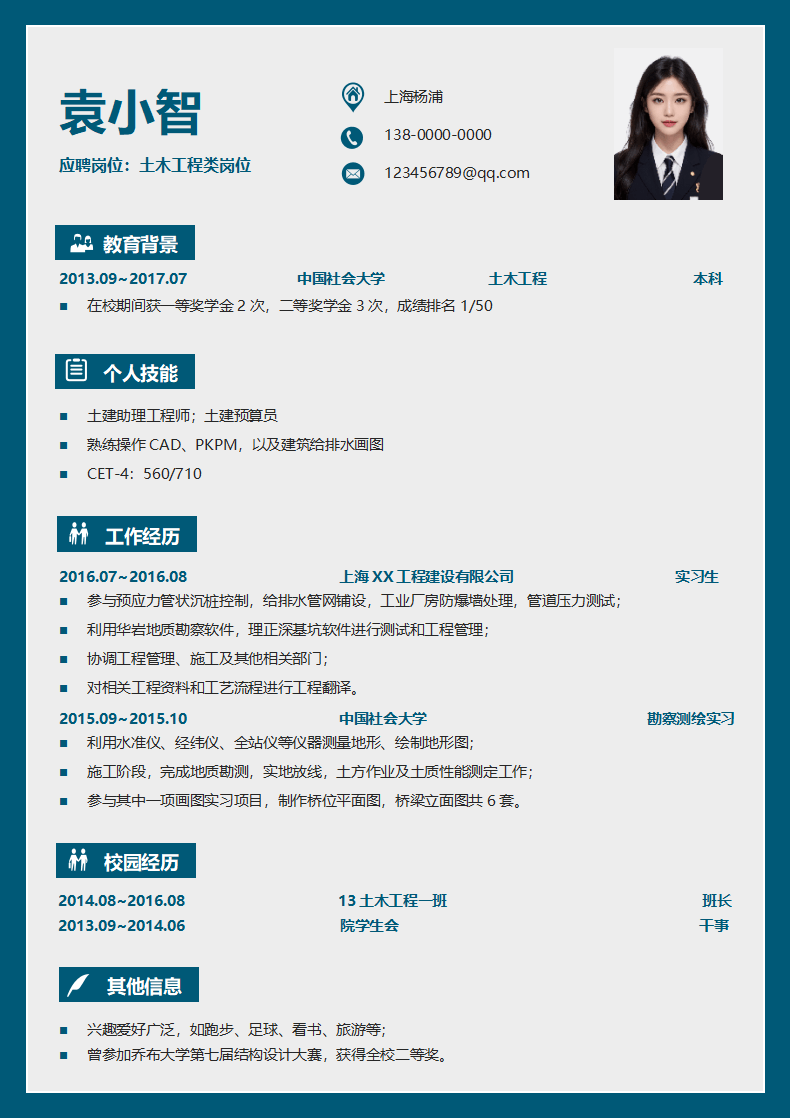 土木工程建筑类求职施工员简历483.doc--0
